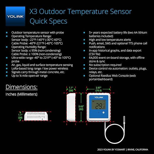 YoLink Smart X3 Version Outdoor Temperature Data Logger - Image 3