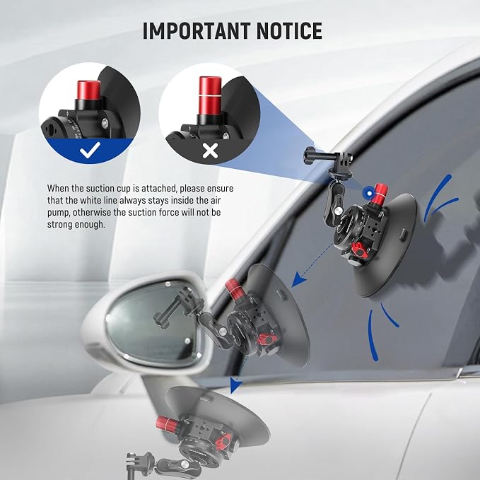 NEEWER 6" Suction Cup Camera Mount Compatible - Image 6