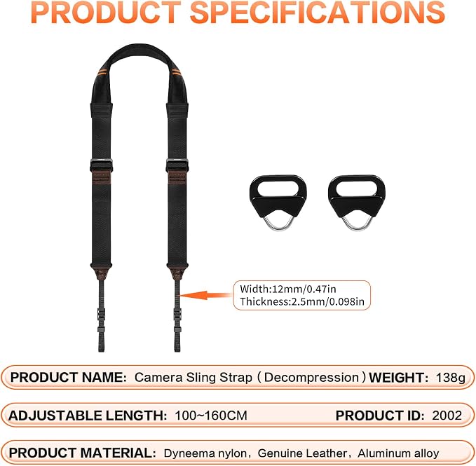 Camera Strap for Photographers, Adjustable Nylon Shoulder Strap - Image 7