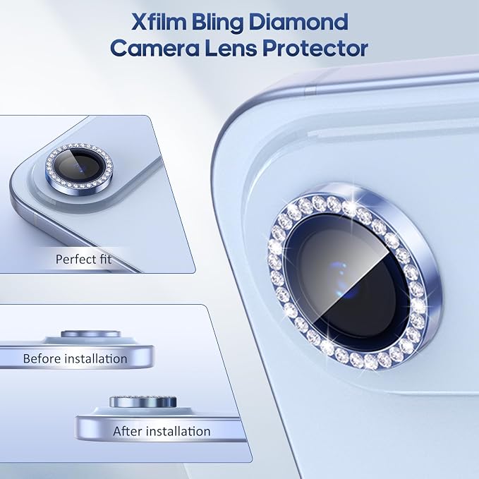for iPhone 17 Air Camera Lens Protector Bling, Individual Diamond Metal Ring - Image 5