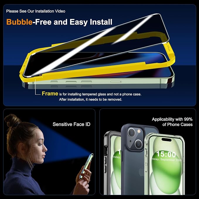 QHOHQ 3 Pack Privacy Screen Protector - Image 6