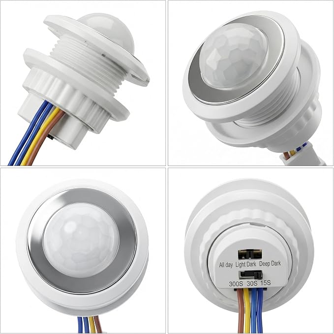 6 Pack PIR Motion Sensor Light Switch, AC 110-240V Adjustable LUX Light - Image 2