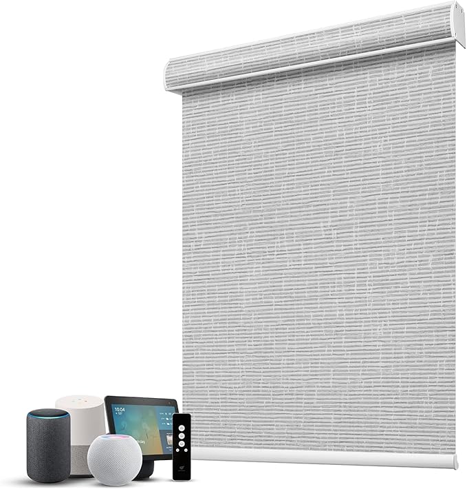 SmartWings Motorized 100% Blackout Shades Blinds, Custom Size, Cordless Window by SmartWings
