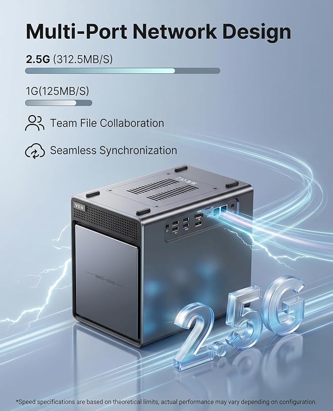 ACEMAGIC NAS N3A 4-Bay Desktop Network Attached Storage Home & Office Backup Hub - Image 6