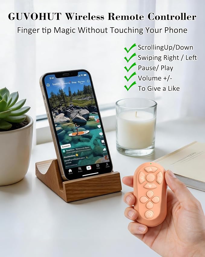 Bluetooth Remote Controller for TikTok Scrolling/Camera/Video Recording/Kindle - Image 2