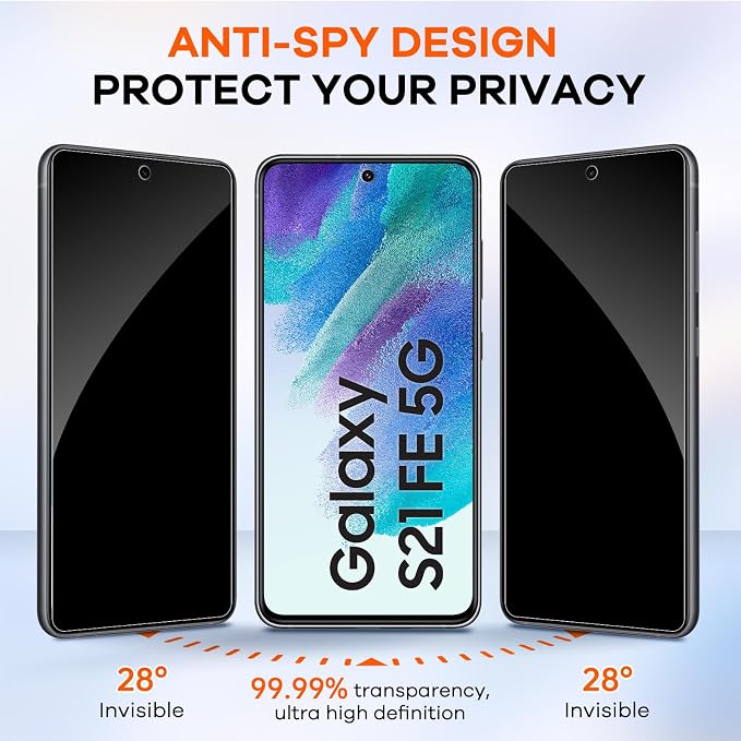 3+3 Pack for Samsung Galaxy S21 FE 5G Privacy Screen Protector & Phone Camera - Image 7
