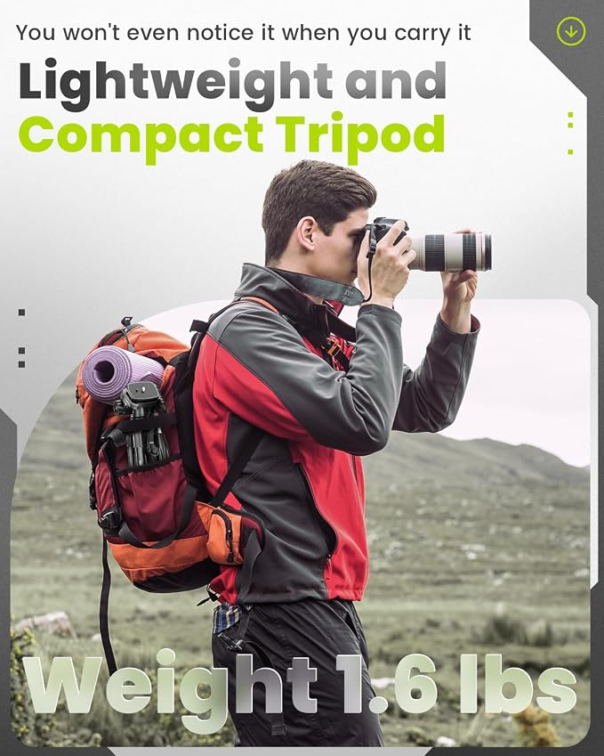 CAMBOFOTO 30"-Camera-Tripod, Porfessional Aluminum Heavy Duty Tripod Stand - Image 10