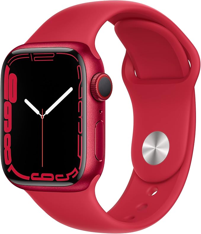 Apple Watch Series 7 Red Aluminum Case by Amazon+Renewed