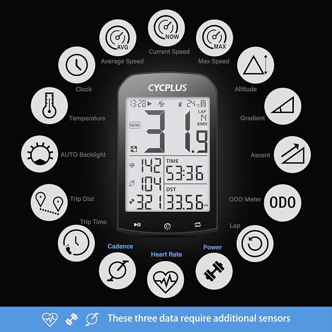 CYCPLUS GPS Wireless Bike Computer, Cycling Computer GPS - Image 3