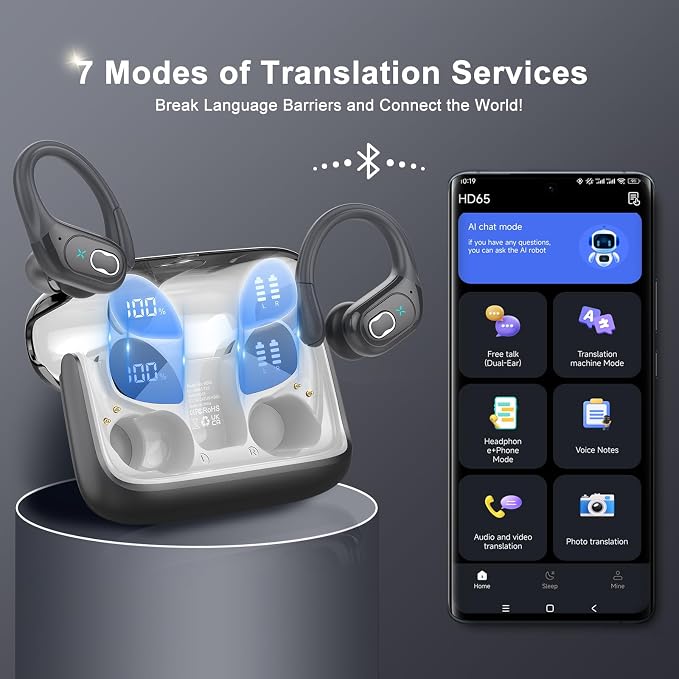 AI Translation Earbuds Real Time, 164 Language Translator Earbud 3-in-1 - Image 6