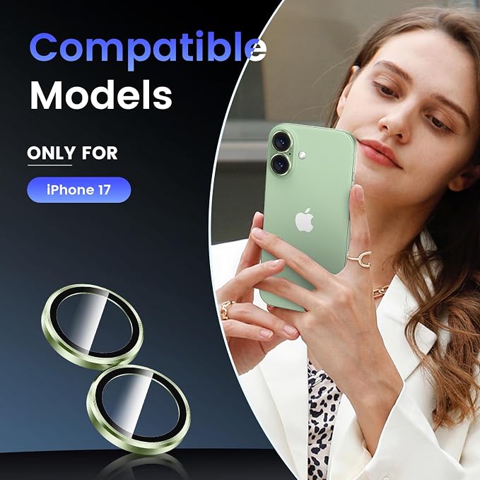 Tensea for iPhone 17 Camera Lens Protector, 9H Tempered Glass Camera Cover - Image 2