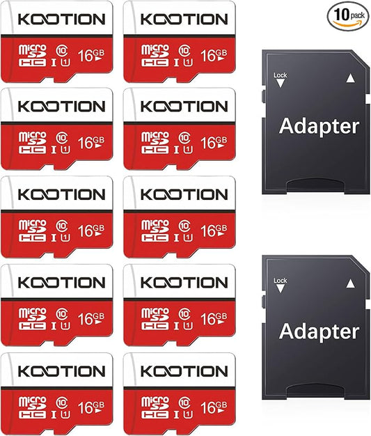 KOOTION 10 Pack 16GB Micro SD Card Class-10 Micro SDHC Card 16 gb UHS-I High by KOOTION