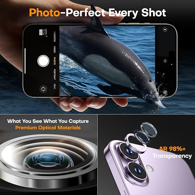 Camera Lens Protector for iPhone 17/iPhone 16/iPhone 16 Plus, Sapphire Glass - Image 4