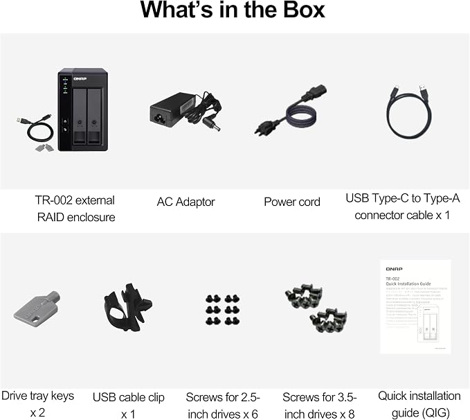 QNAP TR-002-A-US 2 Bay USB Type-C Direct Attached Storage - Image 6