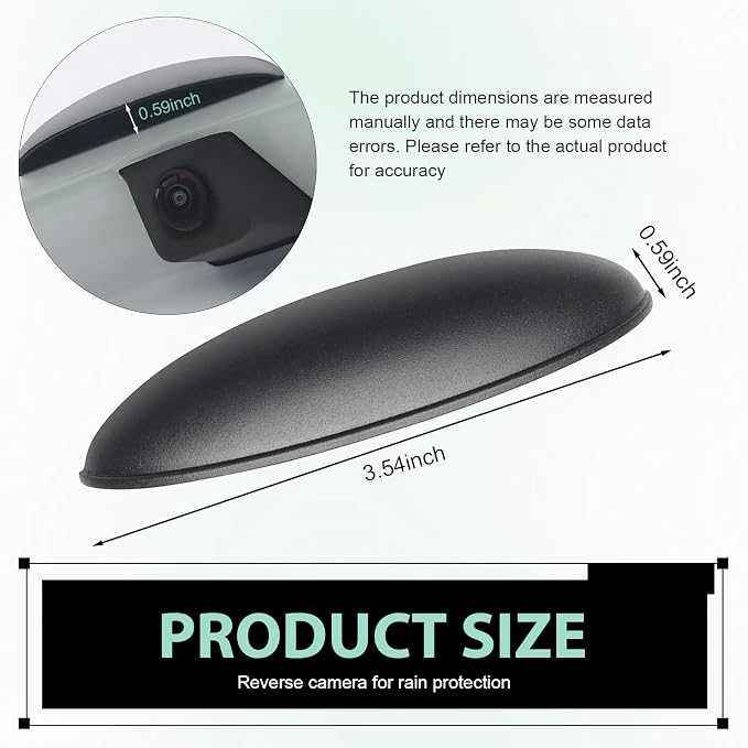Car Rear View Camera Cover, Waterproof Semi-elliptical Backup Lens Protector - Image 2