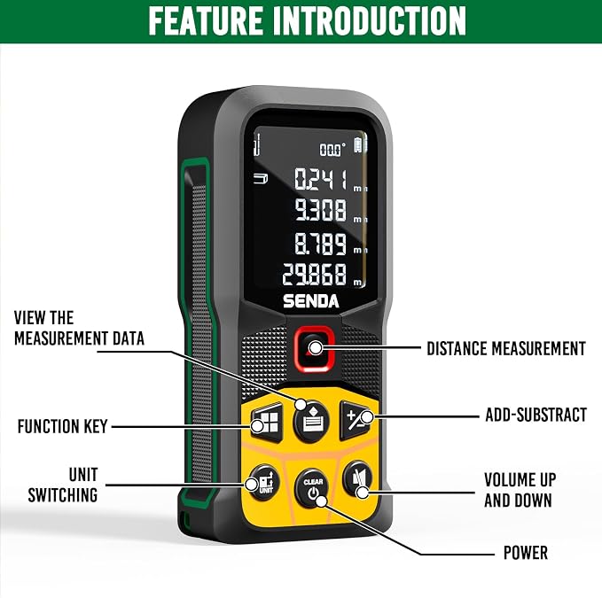 SENDA Laser Measure, 197Ft Digital Laser Measurement Tool - Image 5