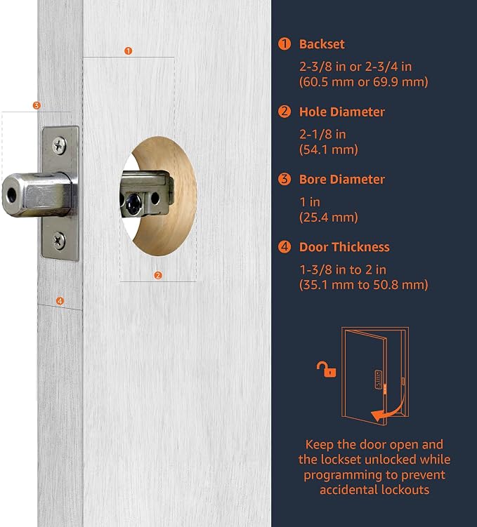 Amazon Basics Traditional Electronic Keypad, Keyless Entry Door Lock Deadbolt - Image 5