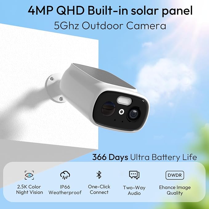 2pcs 2.4G/5G WiFi Cameras for Home Security - Image 2