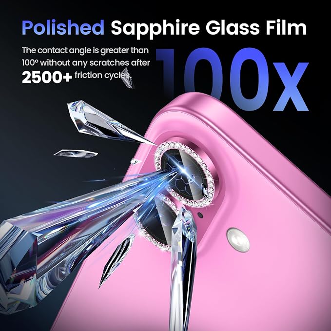 Tensea for iPhone 16 / iPhone 16 Plus Camera Lens Protector, 9H Tempered Glass - Image 5