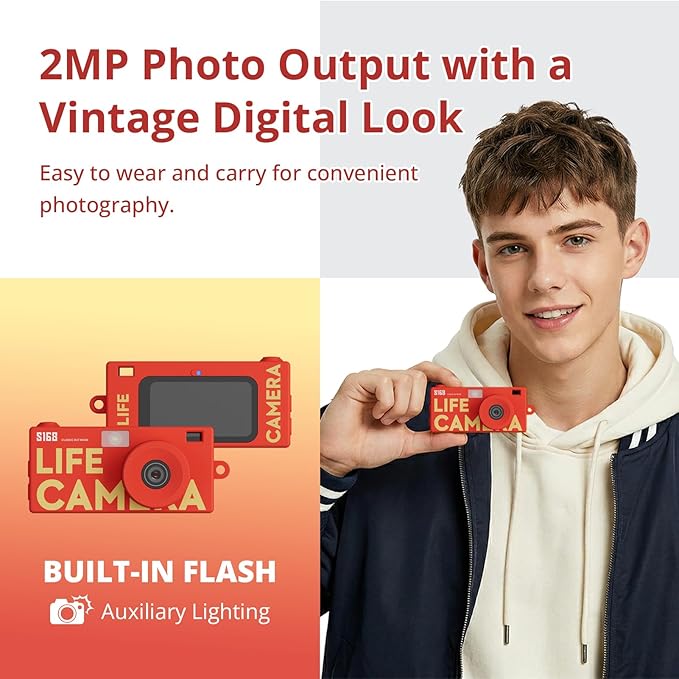 Mini Keychain Digital Camera, 1440P Video, 2MP Photos, 16GB Card, Type C - Image 4