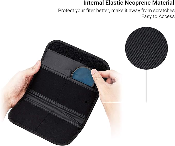 JJC 4 Pockets Filter Case for Round Filter Up to 58mm, Foldout Lens Filter Pouch - Image 4