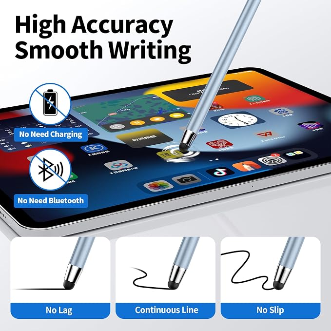 Stylus Pen for Touchscreen, 2-in-1 High Sensitivity & Accuracy | Rubber tip - Image 4
