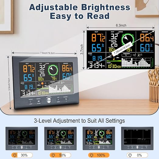 Urageuxy Weather Stations Wireless Indoor Outdoor, Home Weather Station - Image 3