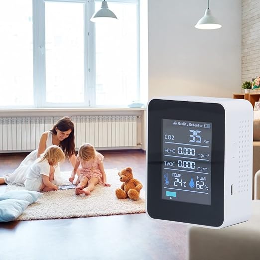 Air Quality Monitor with Clear Alarm Smart Display Real Time Portable Detector - Image 4