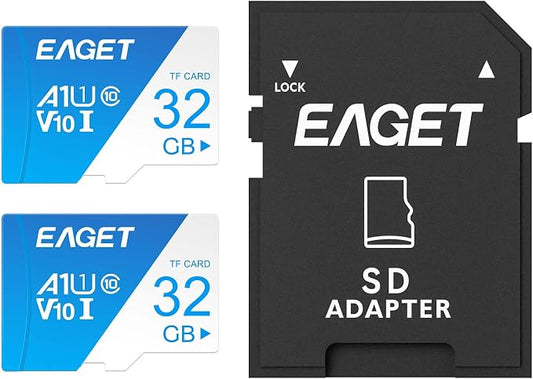 EAGET 2-Pack 32GB TF Memory Card Up to 100MB/s Read 30MB/s Write by EAGET
