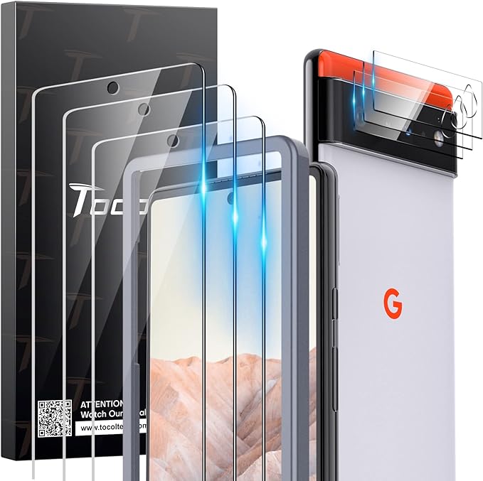 TOCOL Compatible for Google Pixel 6 5G 6.4'' Tempered Glass Screen Protector & by TOCOL