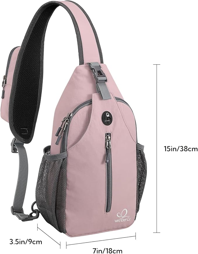WATERFLY Crossbody Sling Backpack Sling Bag Travel Hiking Chest Bag Daypack - Image 3