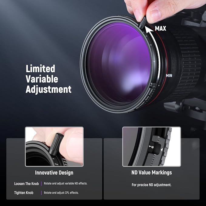 Neewer True Colors 77mm Variable ND2-32 & CPL - Image 9