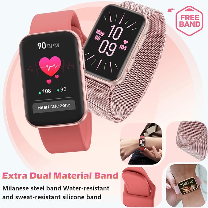 MorePro Health Fitness Tracker for Women Men, 24/7 Heart Rate Blood Pressure & - Image 2