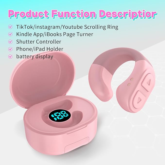 TikTok Scrolling Ring Remote, Hands‑Free Scroll/Like/Next/Volume Control - Image 5