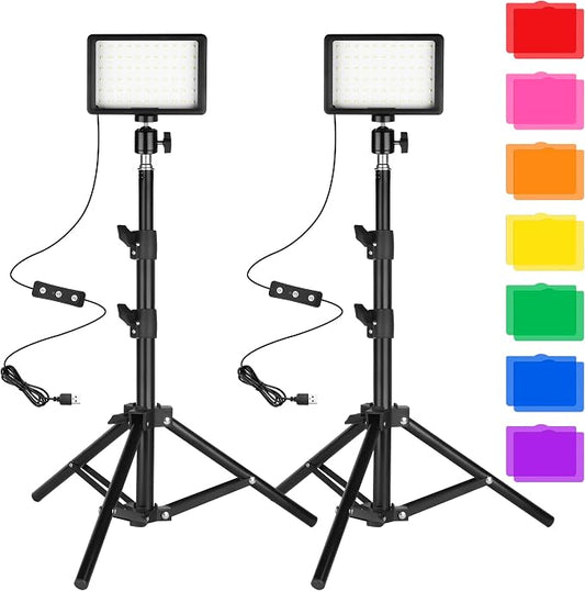LED Photo Video Light 2-Pack, Ci-Fotto Dimmable 5600K USB LED Continuous Light by Ci-Fotto
