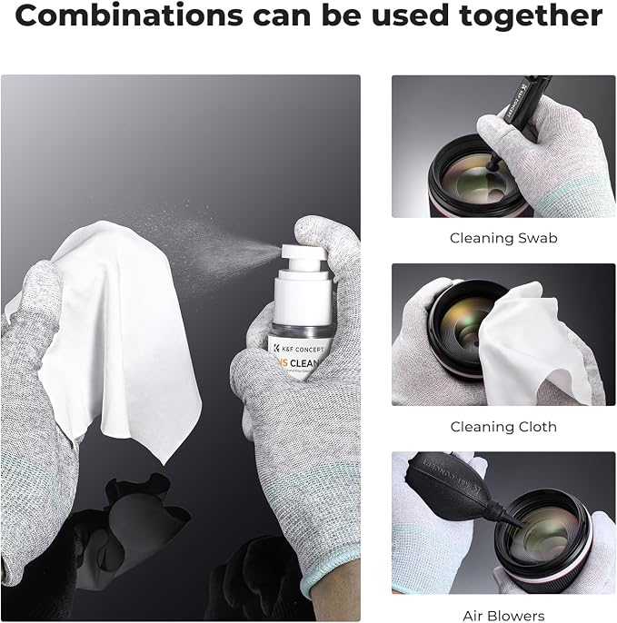 K&F CONCEPT Spray and Microfiber Lens Cleaner Care Kit, | Non-Flammable Camera - Image 5