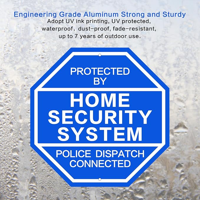 2Pack 10'' x 10'' Reflective Aluminum Home Security Sign, Weatherproof Yard - Image 3