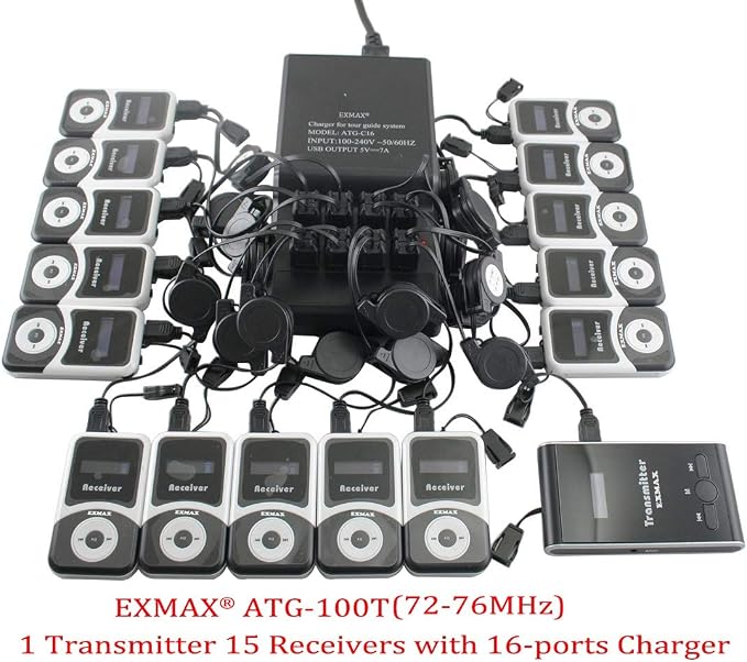 EXMAX® ATG-100T 195MHz Wireless Tour Guide System Simultaneous Translation - Image 2