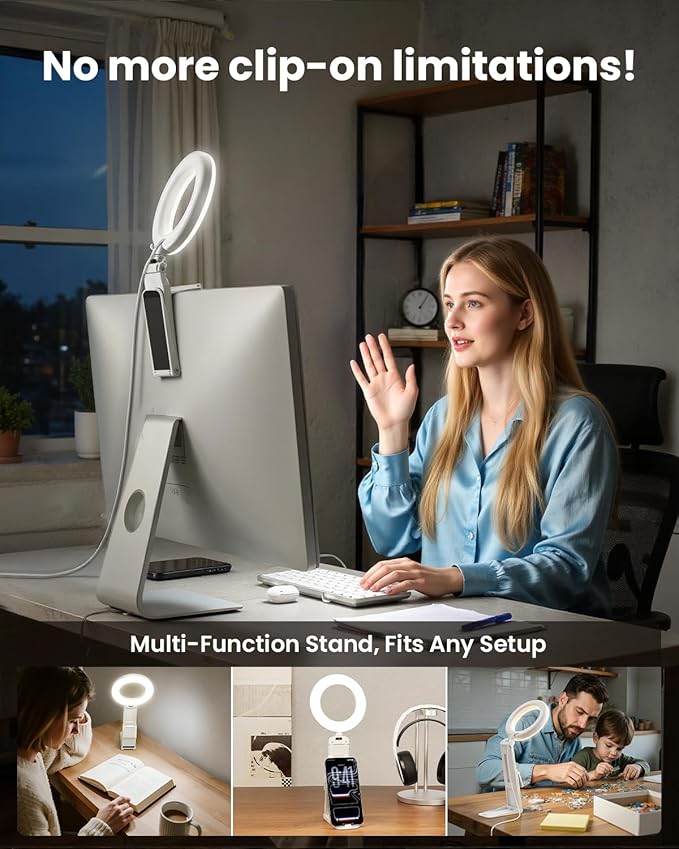 Ring Light for Laptop Desk Clip On, Small Computer Video Conference Lighting - Image 2