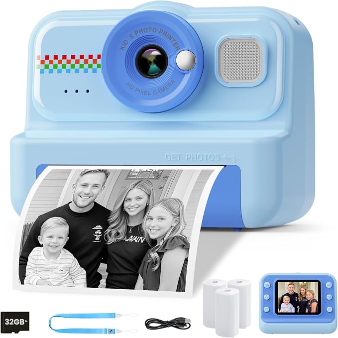 HiMont Kids Camera Instant Print, 1080P HD Instant Print Camera by HiMont