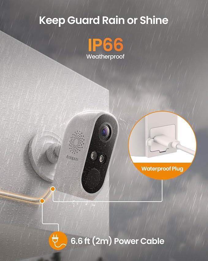 Anlapus 3MP 2K WiFi Security Camera Outdoor Indoor, 2 x WiFi6 & 2.4GHz Plug-in - Image 5
