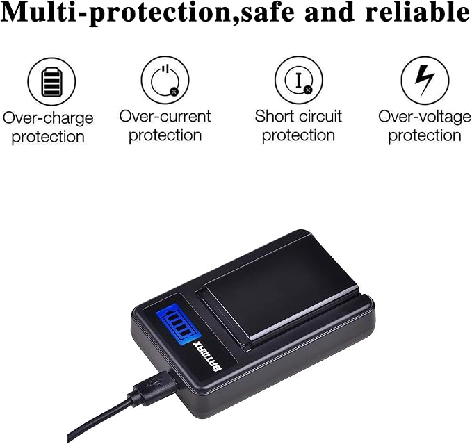 Batmax 2x 2400mAh KLIC-5001 Li-ion Battery + LCD USB Charger - Image 4