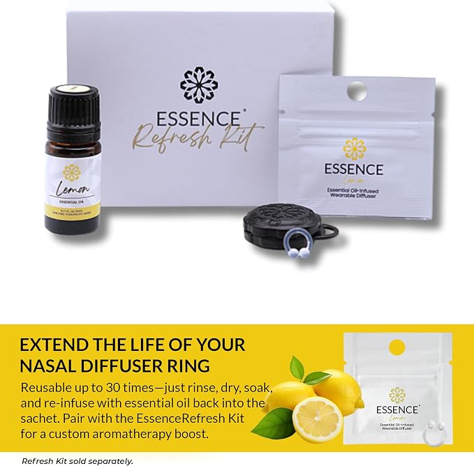 Essence Wearable Aromatherapy Nasal Diffuser – Lemon Essential Oil Nose Ring - Image 6