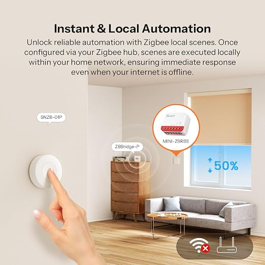 SONOFF Zigbee Smart Roller Shutter Switch, MINI-ZBRBS, Mini Size, Percentage - Image 7