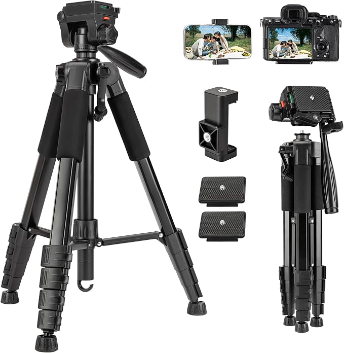 74'' Camera Tripod, Fotopro Lightweight Aluminum Travel Tripod - Image 9