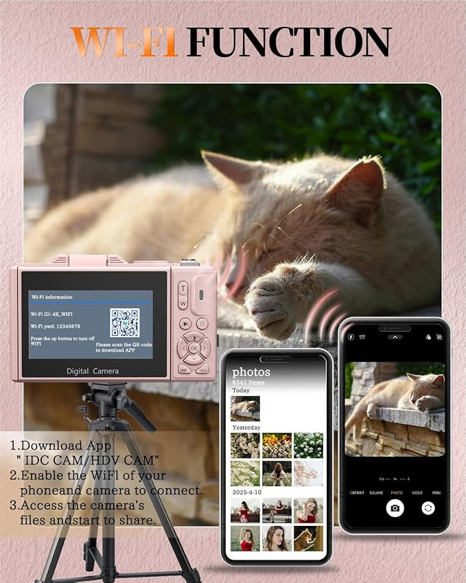 4K Digital Camera for Beginners & Teens, Compact Vlogging Camera - Image 4