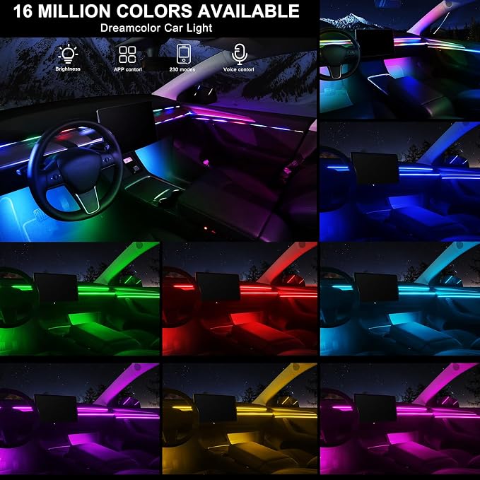 Dreamcolor Acrylic Interior Car LED Strip Light - Image 2