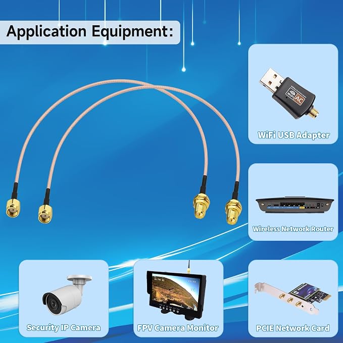 Yuslao RP-SMA Male to RP-SMA Female Bulkhead Mount RG316 Antenna Extension - Image 4