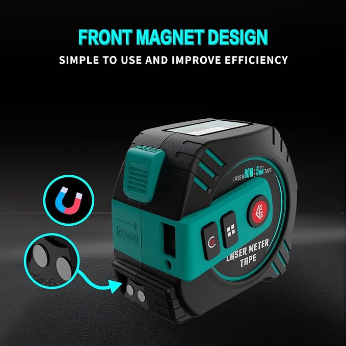 2-in-1 Laser Tape Measure 262ft Rechargeable Digital Tape Measure - Image 7