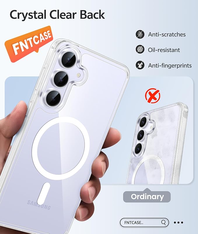 FNTCASE for Samsung Galaxy S25 FE Case: Anti Yellowing Transparent Clear - Image 5